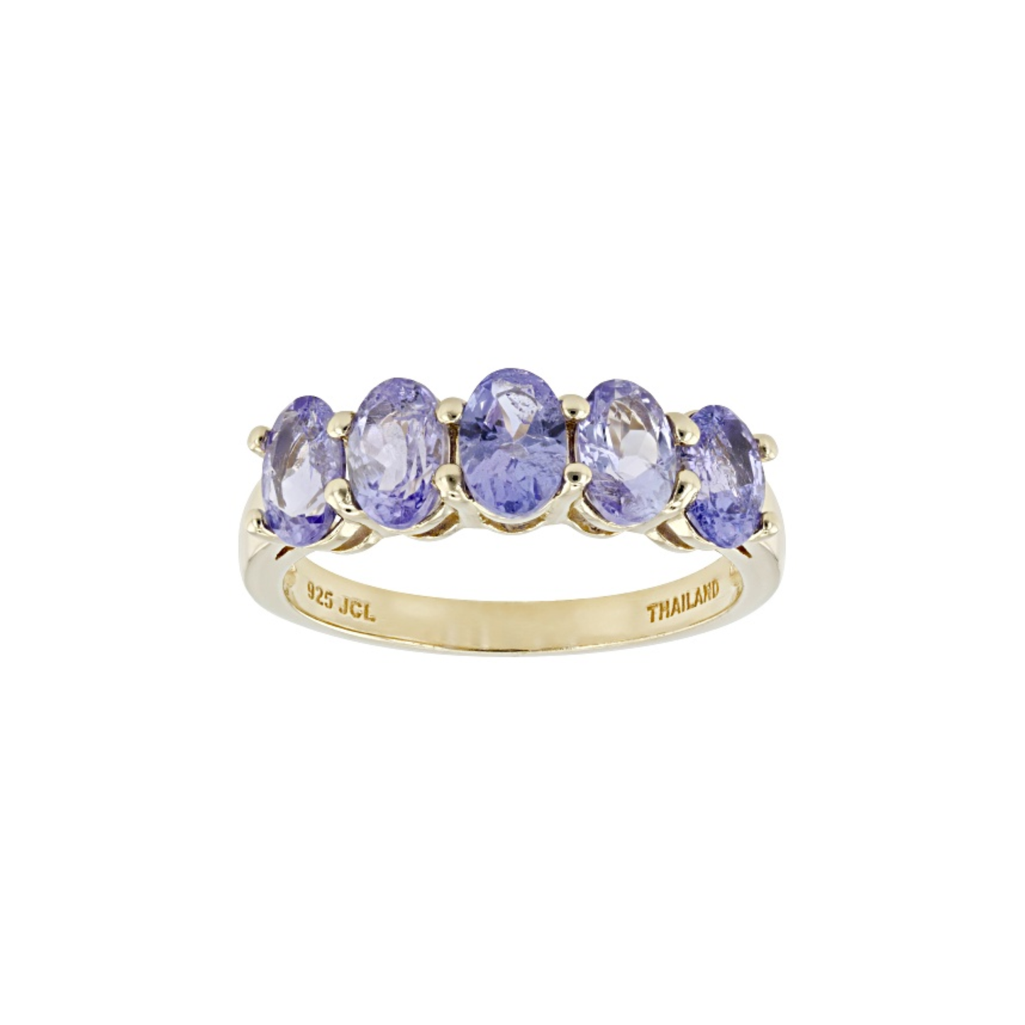 Anillo con Tanzanitas en Baño de Oro Amarillo 14K sobre Plata Esterlina (2.35 cttw)