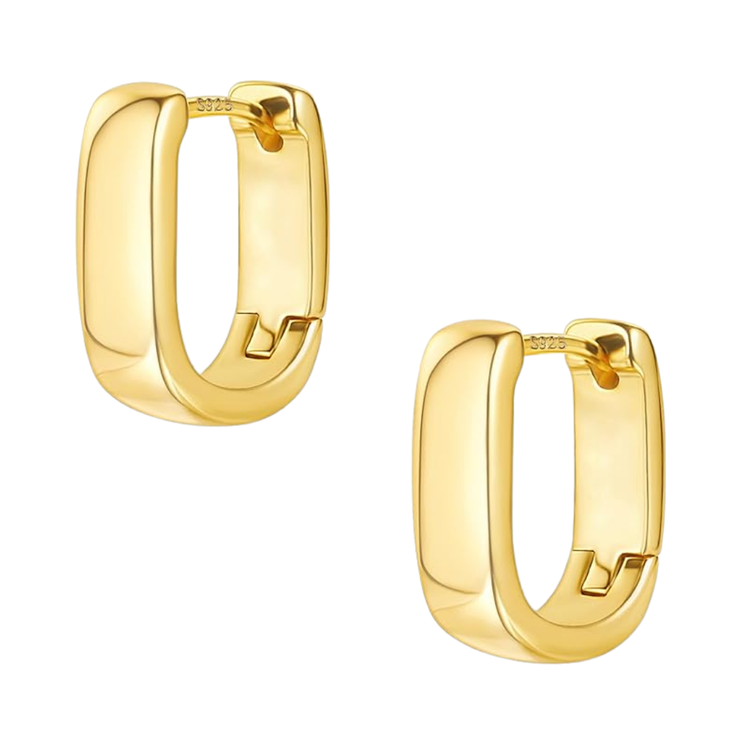 Aretes Arracadas Chunky en Plata