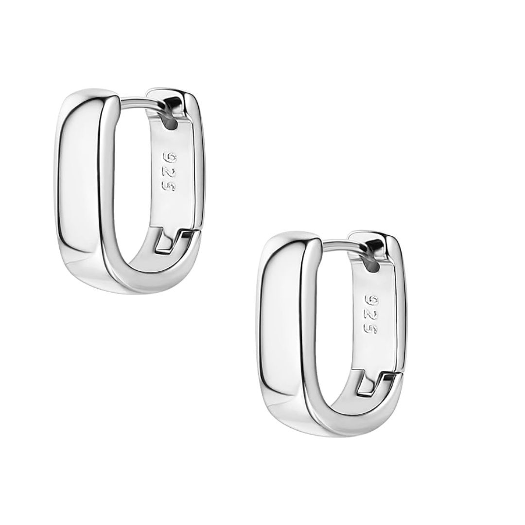 Aretes Arracadas Chunky en Plata