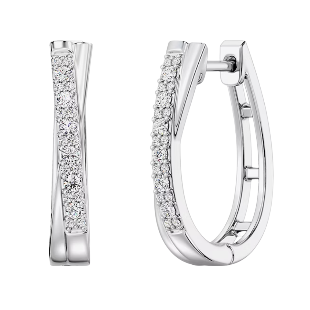 Aretes Arracadas 0.25ctt Diamante de Laboratorio en Plata