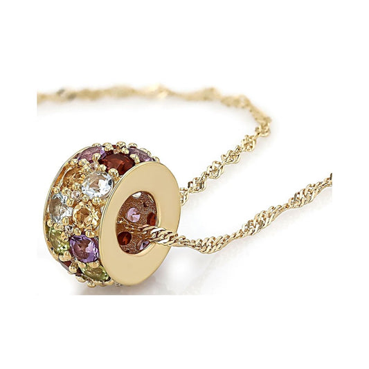 Collar Multicolor Multi Gemas en Plata con Baño de Oro