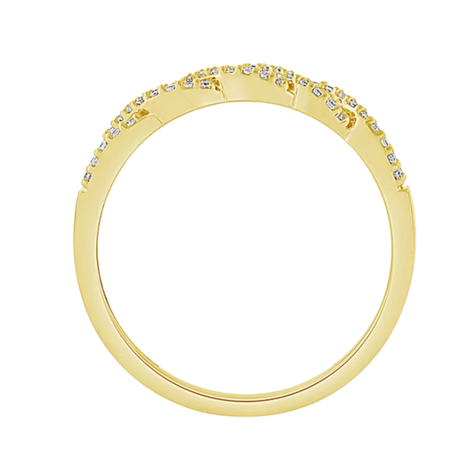 Anillo Churumbela Trenzada Diamante Natural en Oro Amarillo 10k
