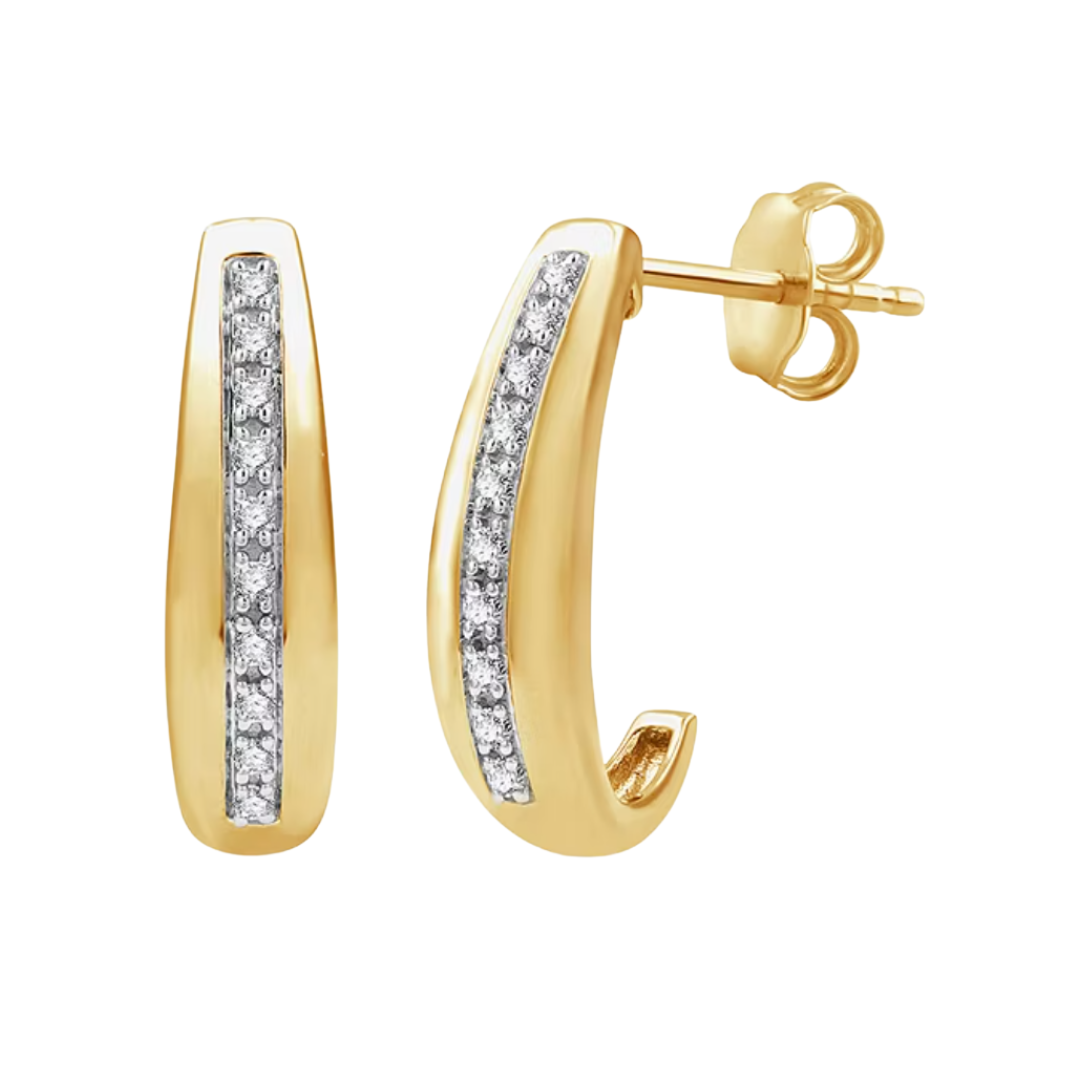 Aretes Diamante de Laboratorio en Plata con Baño de Oro