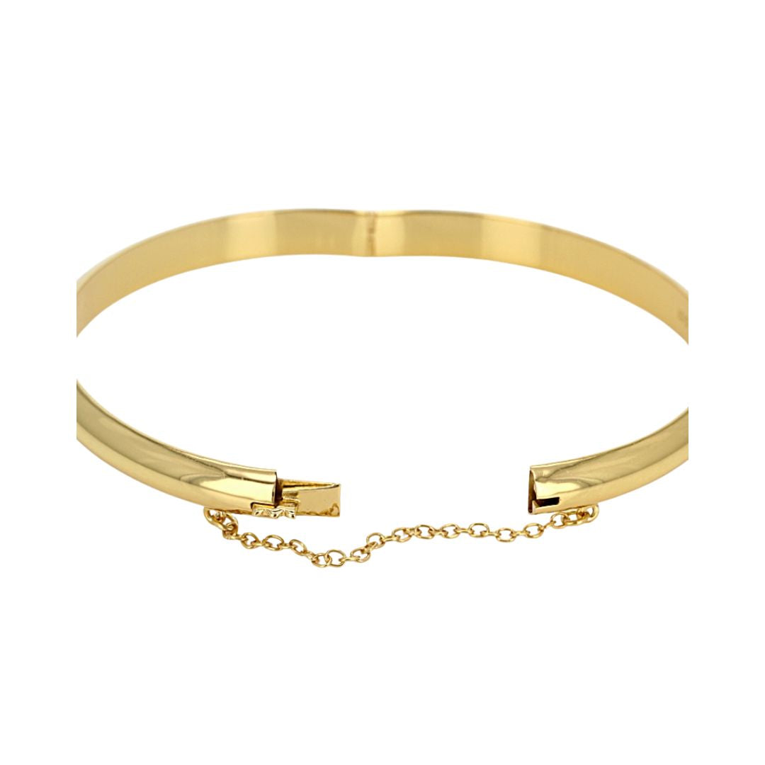 Pulsera Bangle de Plata con Baño de Oro 18k 7MM