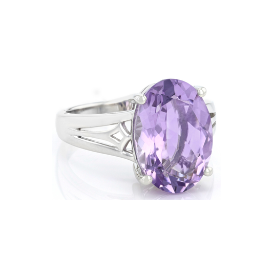 Anillo con Amatista Lavanda en Baño de Rodio sobre Plata Esterlina (4.51 cttw)