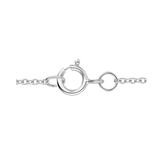 Collar Corazon Zafiro de Laboratorio en Plata 18In