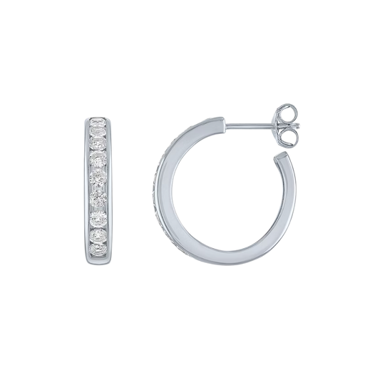 Aretes Arracadas Zafiro Blanco de Laboratorio 20mm en Plata