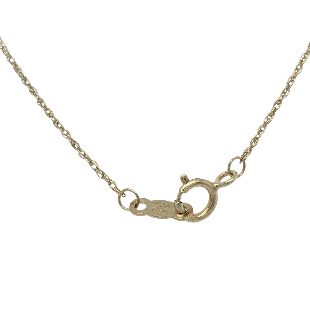 Collar Cruz Diamantes de Laboratorio en Plata con Baño de Oro 14k 18"