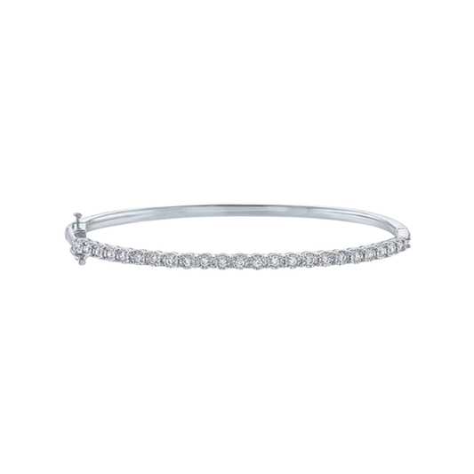 Brazalete Bangle 1/2 cttw Diamante De Laboratorio en Plata