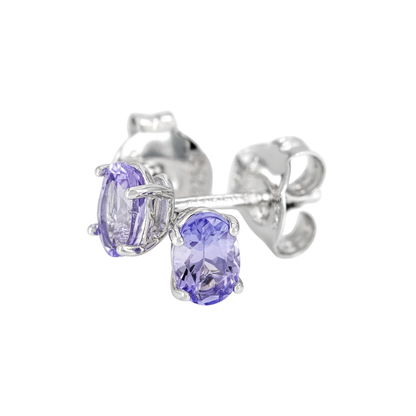 Artes Studs Tanzanita Plata con Baño de Rodio