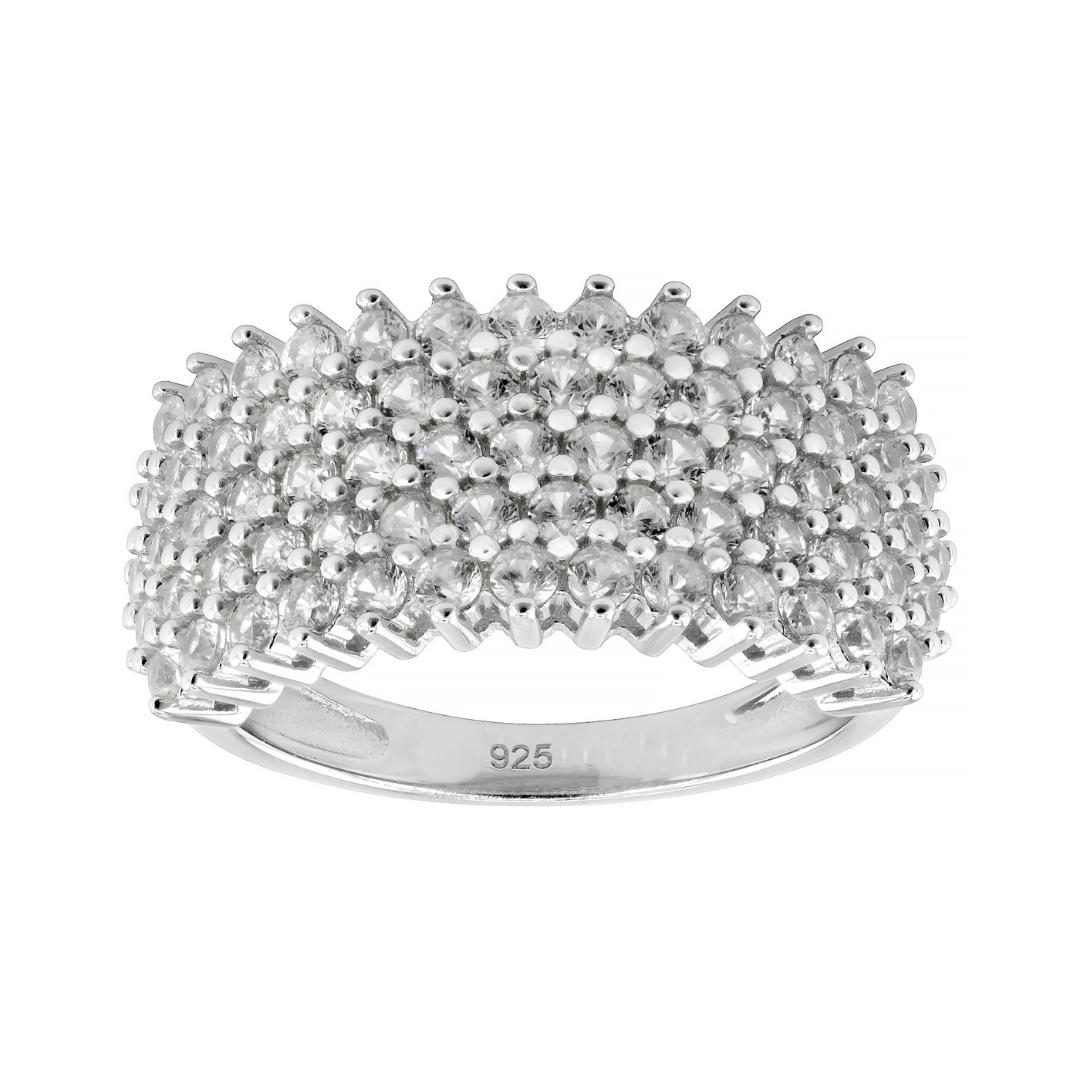 Anillo de Circón Blanca y Platino 1.64cttw en Plata con Baño de Rodio