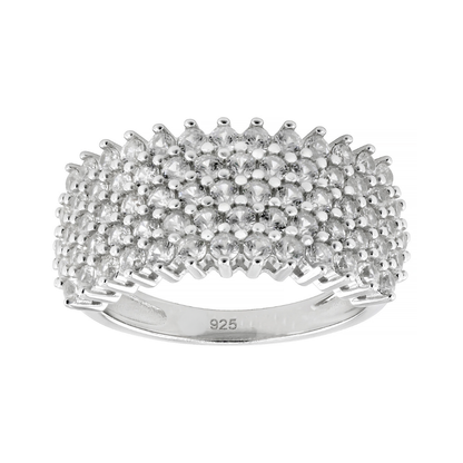 Anillo de Circón Blanca y Platino 1.64cttw en Plata con Baño de Rodio