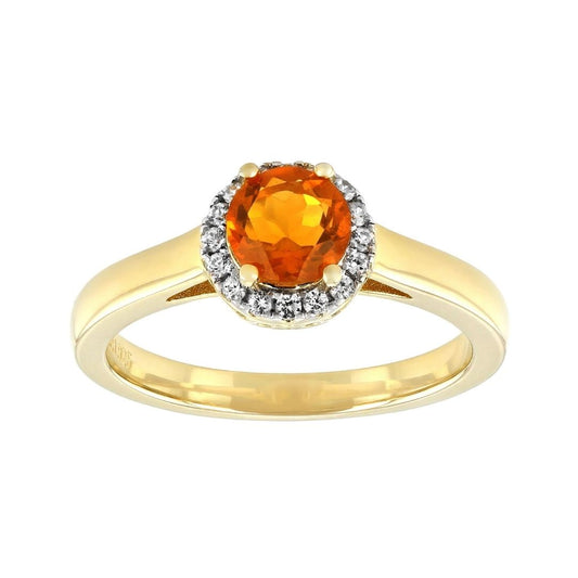 Anillo Ópalo Mexicano en Plata con Baño de Oro 18k