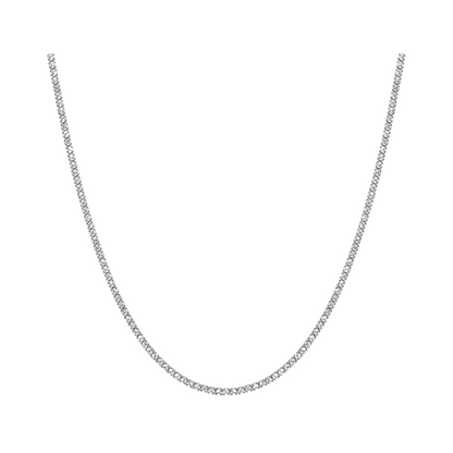Collar Tennis con zafiro blanco de laboratorio en plata esterlina (14”)