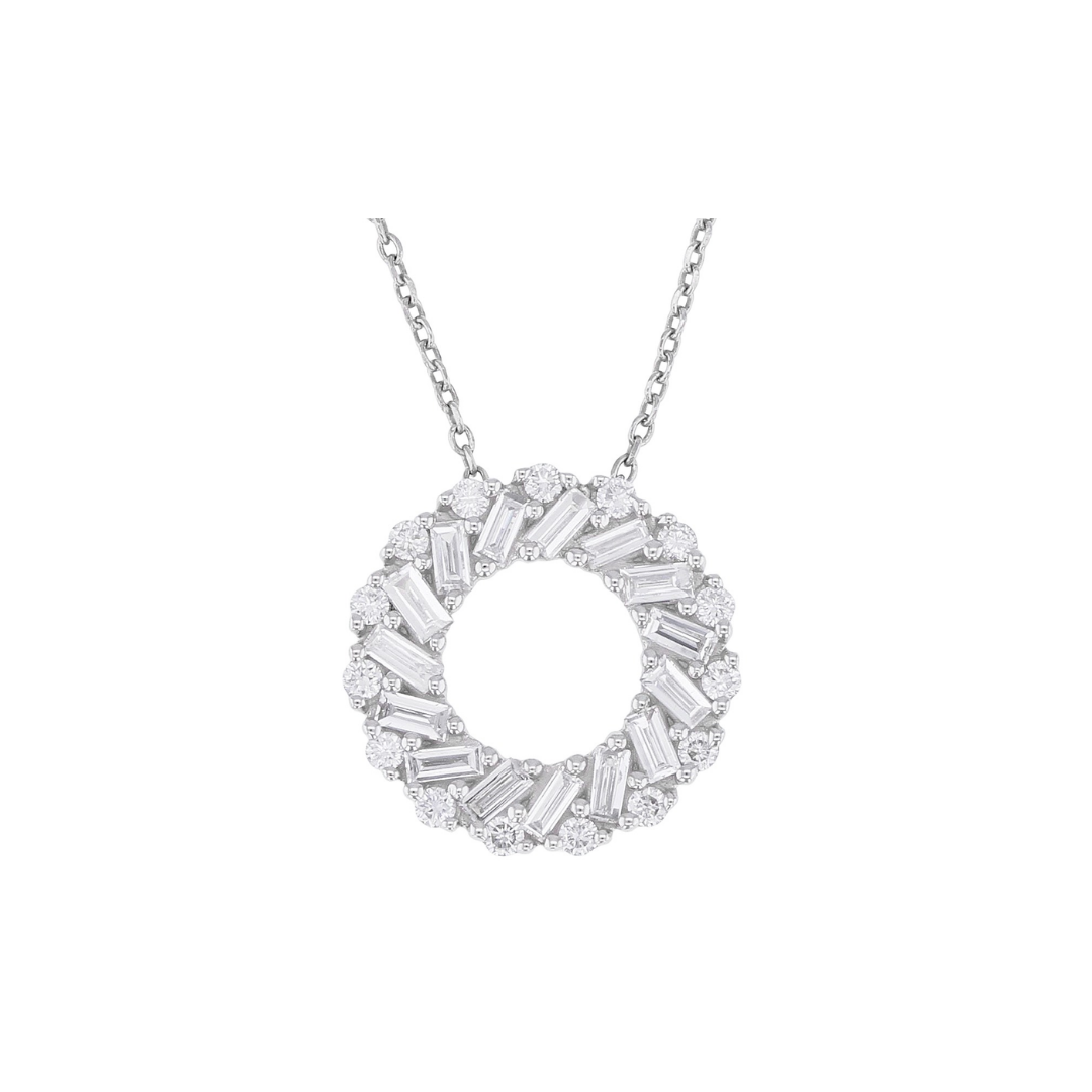 Collar Diamante de Laboratorio 0.50cttw en Plata con Baño de Rodio