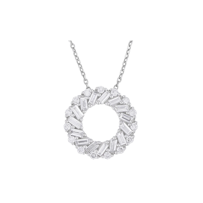 Collar Diamante de Laboratorio 0.50cttw en Plata con Baño de Rodio