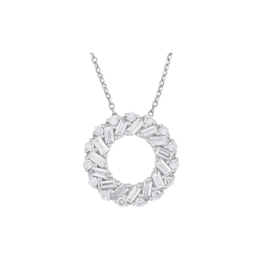 Collar Diamante de Laboratorio 0.50cttw en Plata con Baño de Rodio