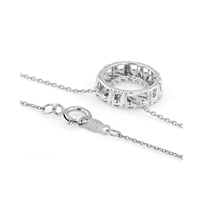 Collar Diamante de Laboratorio 0.50cttw en Plata con Baño de Rodio
