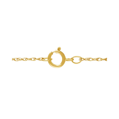Dije solitario redondo de zafiro (6mm) creado en laboratorio Oro 10k con cadena 14k Gold Filled