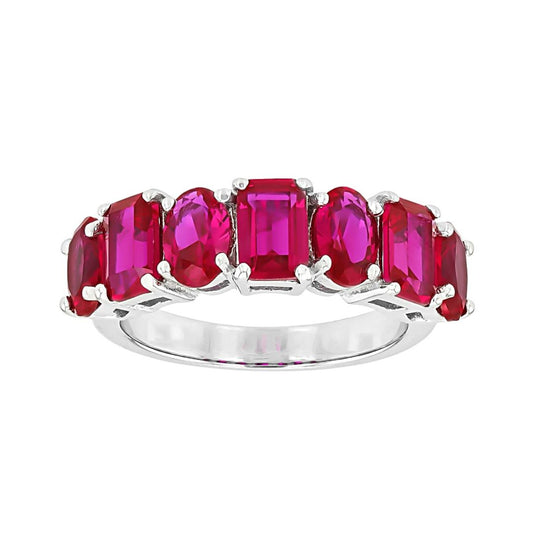 Anillo Churumbela Rubi de Laboratorio 2.39ctw en Plata