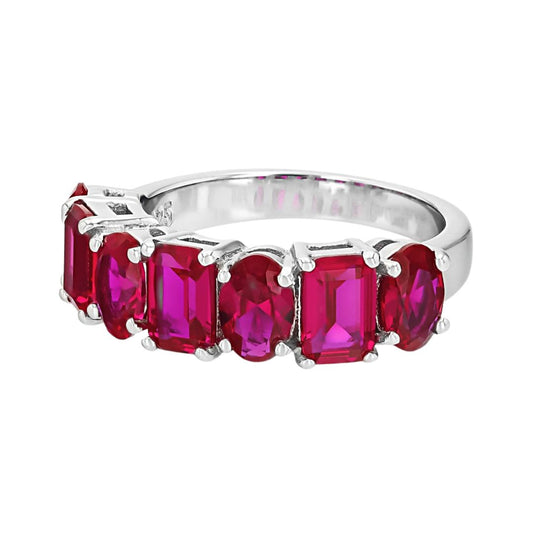 Anillo Churumbela Rubi de Laboratorio 2.39ctw en Plata