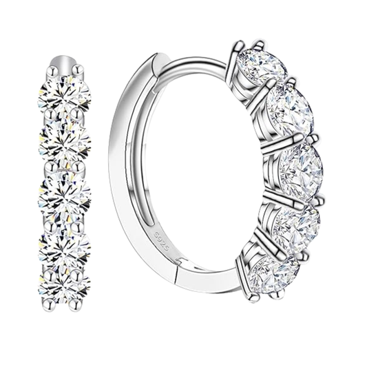 Artes arracadas 1cttw moissanita en plata con Baño de Oro 18k