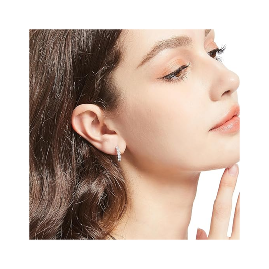 Artes arracadas 1cttw moissanita en plata con Baño de Oro 18k