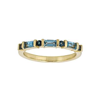 Anillo Churumbela Topacio Suizo 0.43ctw y Topacio London Blue en Plata con Baño de Oro 18k