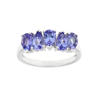 Anillo Churumbela Tanzanita 1.55ctw Plata baño de Rodio