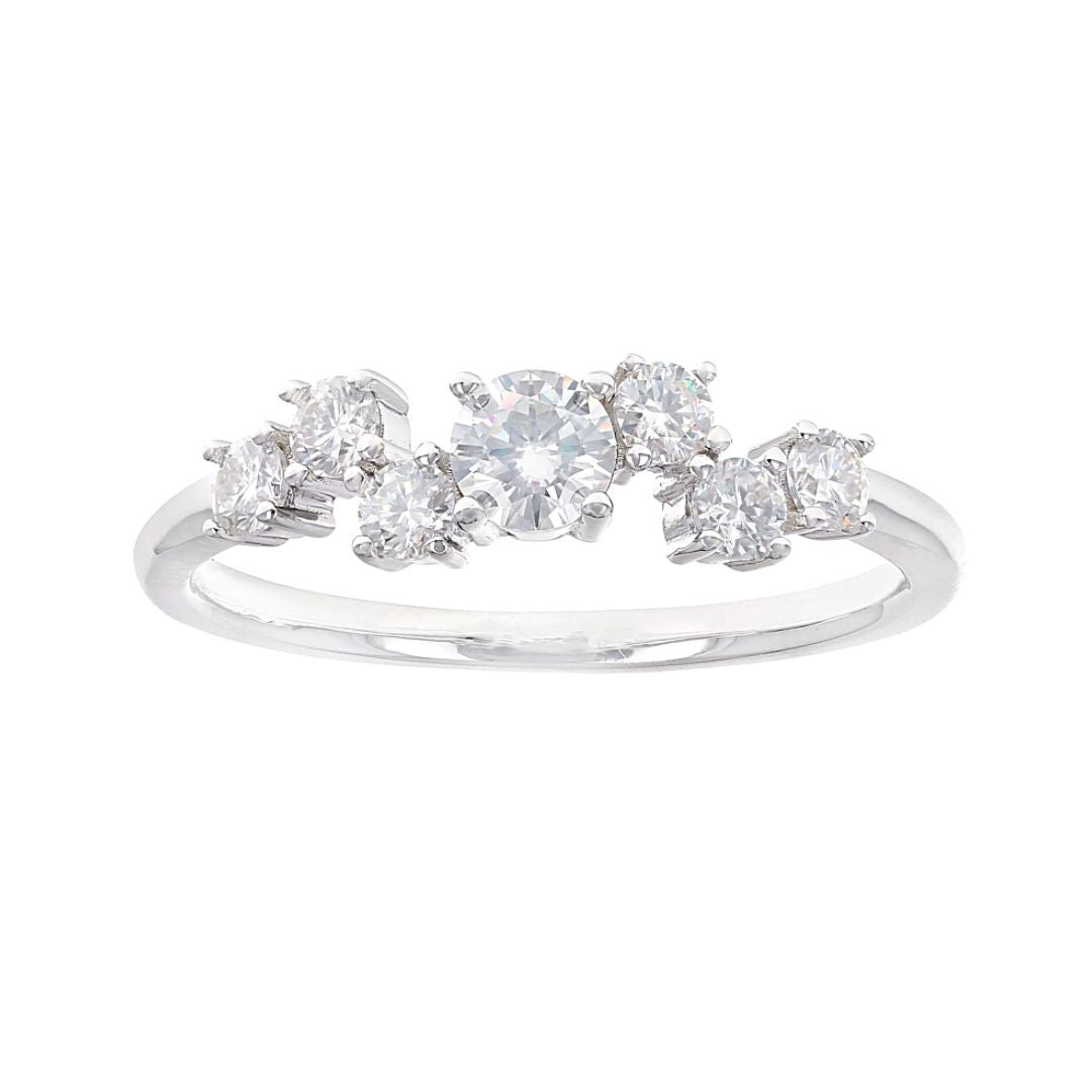 Anillo Churumbela Moissanita 0.59ctw Plata con baño de platino y rodio