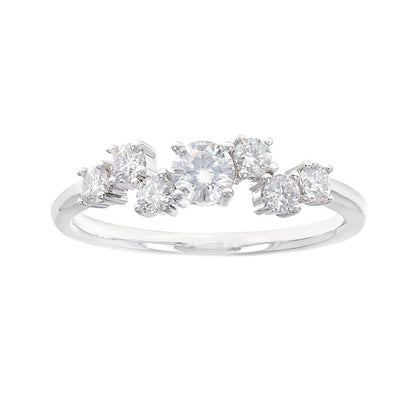 Anillo Churumbela Moissanita 0.59ctw Plata con baño de platino y rodio
