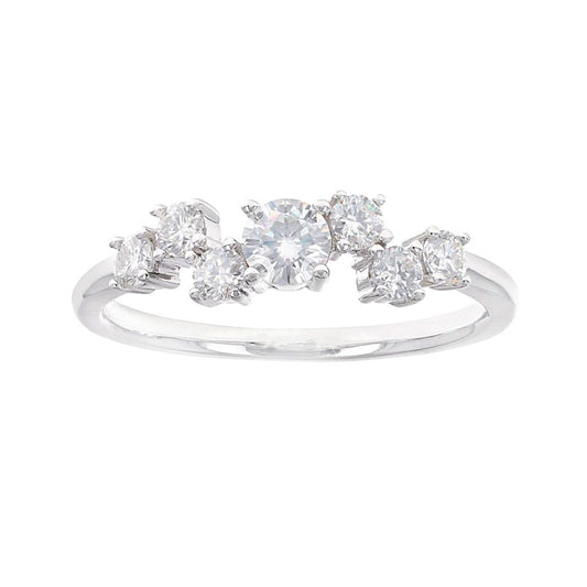 Anillo Churumbela Moissanita 0.59ctw Plata con baño de platino y rodio