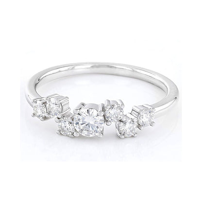 Anillo Churumbela Moissanita 0.59ctw Plata con baño de platino y rodio