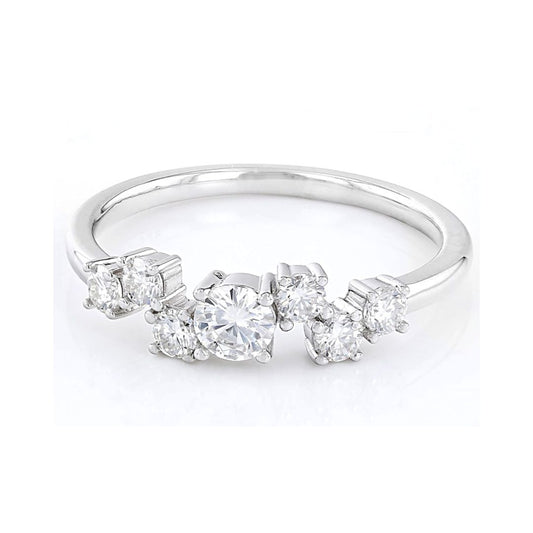 Anillo Churumbela Moissanita 0.59ctw Plata con baño de platino y rodio