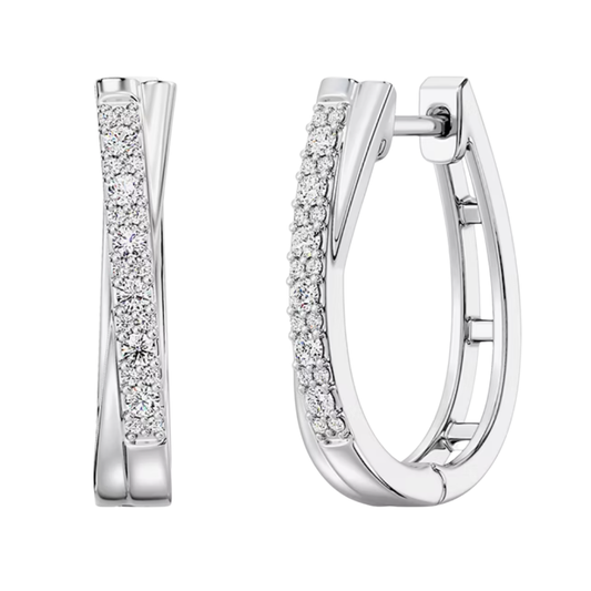 Aretes Arracadas 0.25ctt Diamante de Laboratorio en Plata