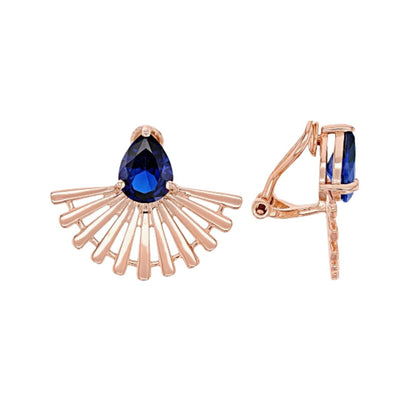 Aretes espinela de lab 2.80 cttw Plata con Baño de Oro Rosado 18k