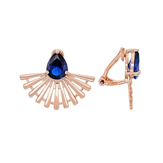 Aretes espinela de lab 2.80 cttw Plata con Baño de Oro Rosado 18k