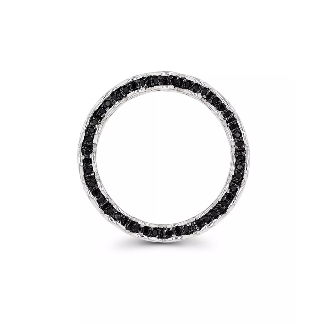 Anillo Churumbela Espinela Negra Eternity en Plata con Baño de Rodio 1.90cttw