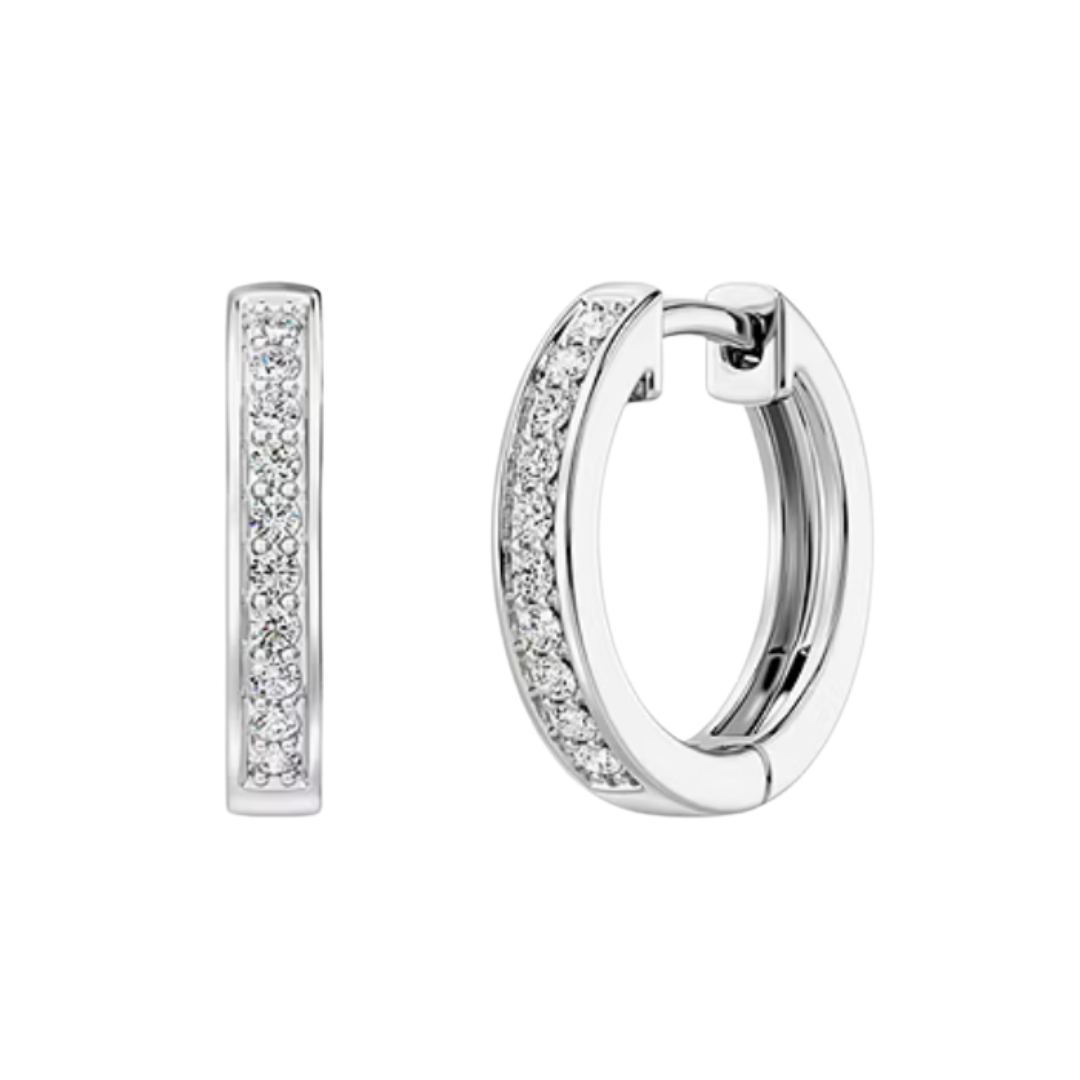 Aretes Arracadas Diamante de Laboratorio en Plata