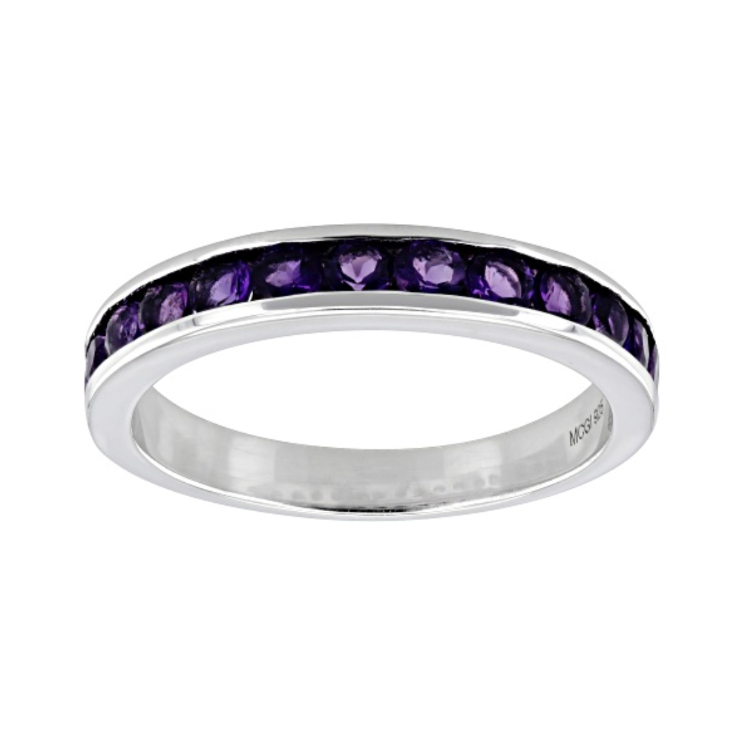 Anillo Churumbela Amatista 0.70ctw en Plata con Baño de Rodio