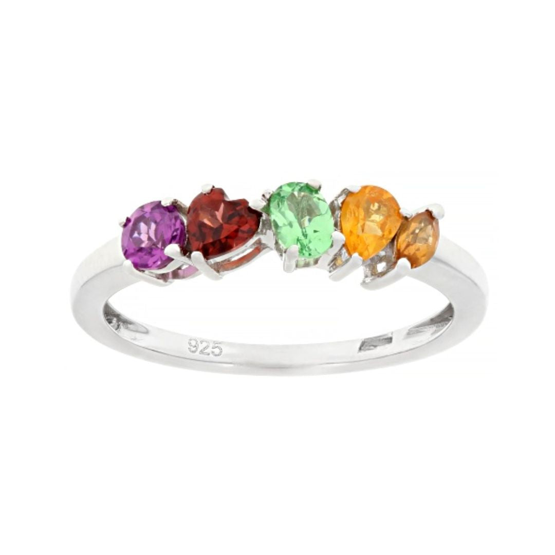 Anillo Churumbela Multi Granate en Plata 0.79ctw