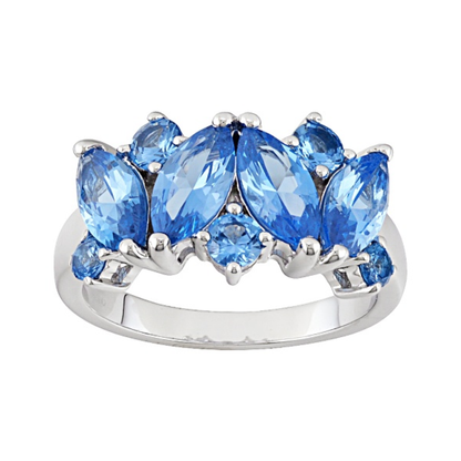 Anillo Espinela de Laboratorio 2.28cttw en Plata con Baño de Rodio