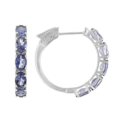 Aretes Arracadas Iolita 3.46ctw en Plata