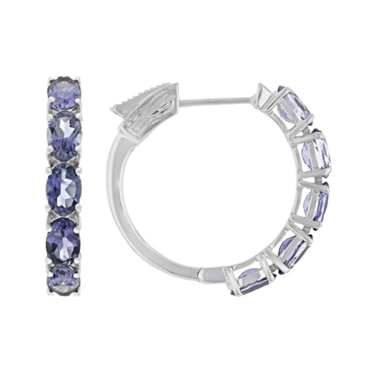 Aretes Arracadas Iolita 3.46ctw en Plata