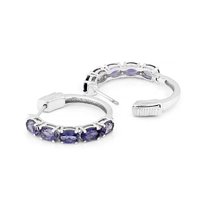 Aretes Arracadas Iolita 3.46ctw en Plata