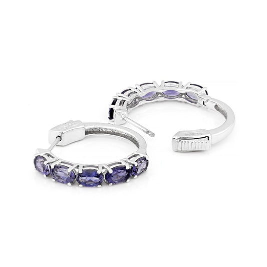 Aretes Arracadas Iolita 3.46ctw en Plata
