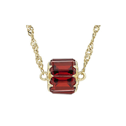Collar Granate 3.36ctw Plata con baño de Oro 18k