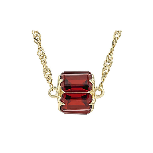Collar Granate 3.36ctw Plata con baño de Oro 18k