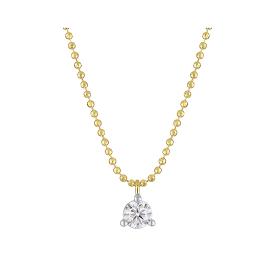 Collar Diamante de laboratorio 0.20ct en Plata con Baño de Oro