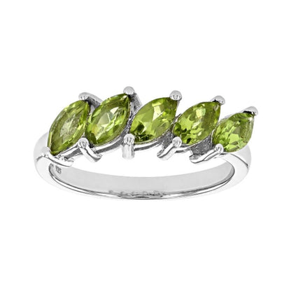 Anillo Churumbela Marquise en Plata con baño de Rodio